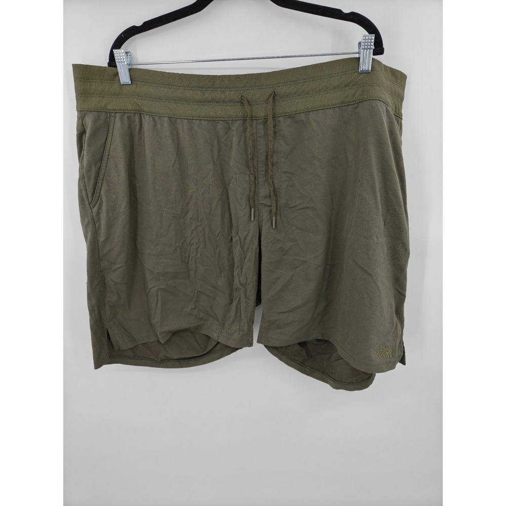 The North Face Aphrodite 2.0 Olive Green Herringbone Active Shorts Womens XXXL